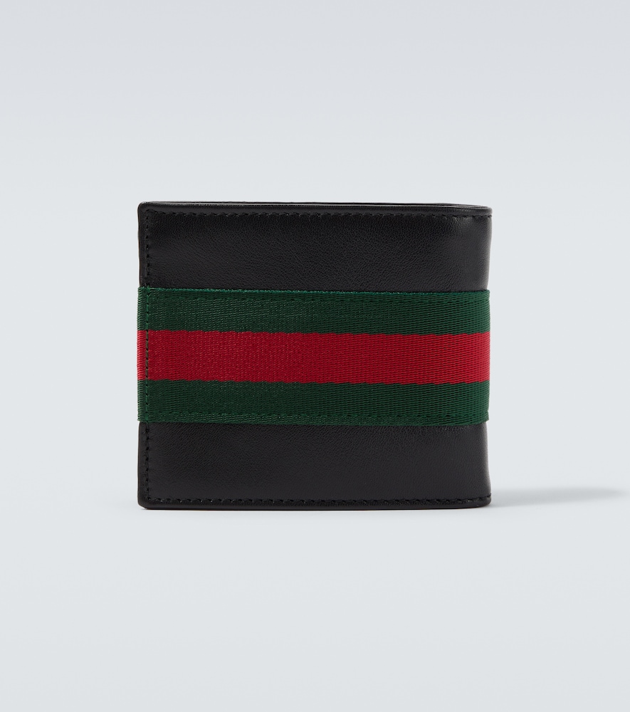  Gucci Gucci Web Trademark Leather Bifold Wallet 
