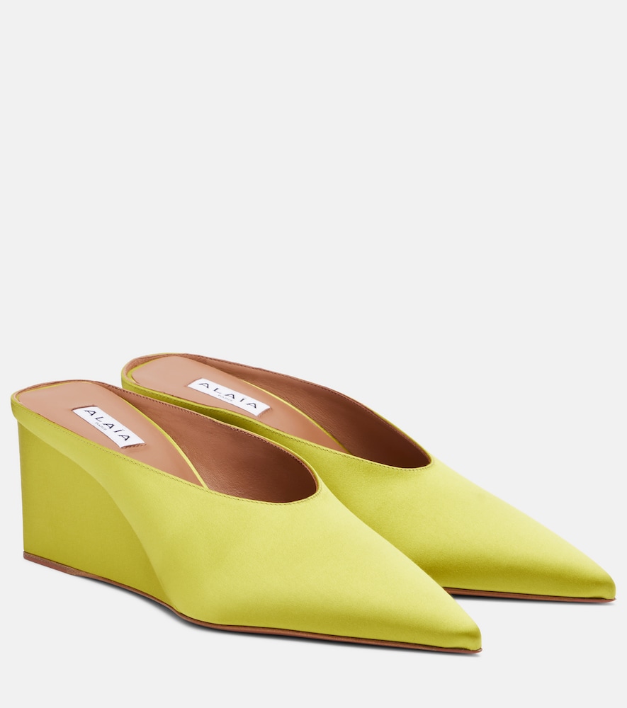 Alaia Alaïa Cube satin wedge mules