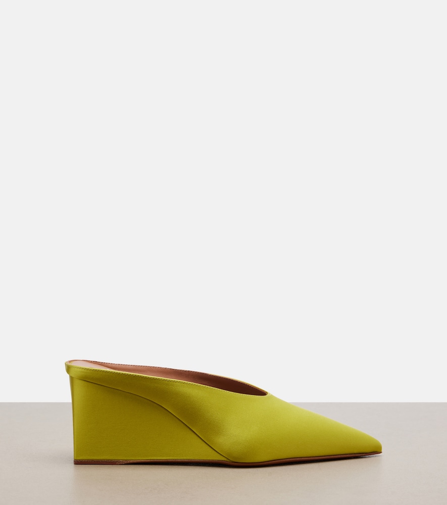  Alaia Alaã¯a Cube Satin Wedge Mules 