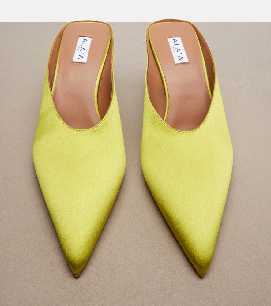  Alaia Alaã¯a Cube Satin Wedge Mules 