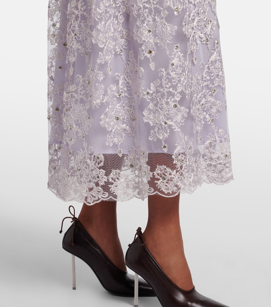  Jacques Wei Jacques Wei Cocktailkleid Aus Spitze Mit Kristallen 