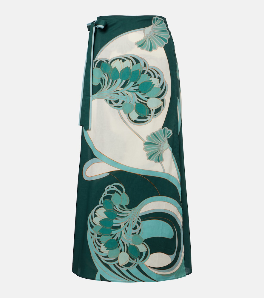 La Doublej Sarong Floral Cotton Muslin Wrap Skirt