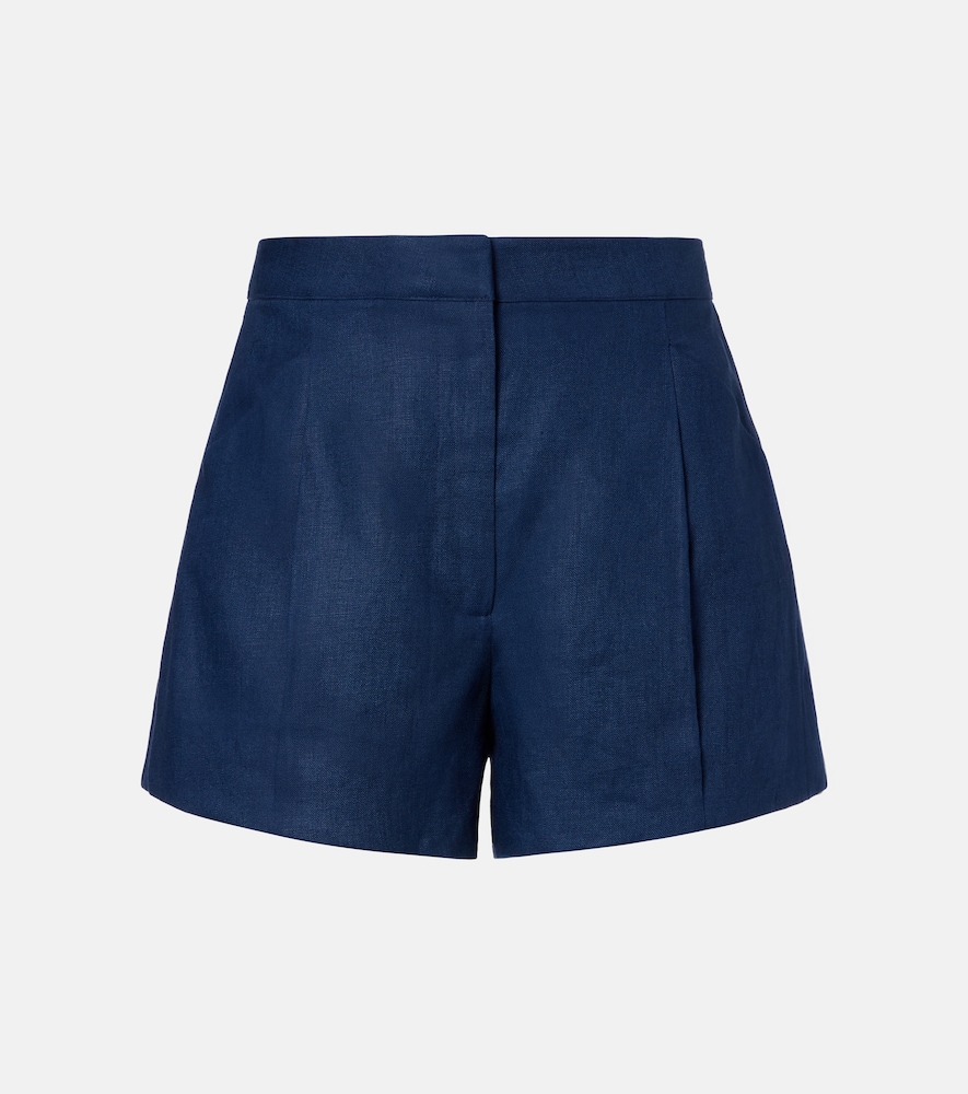 Posse Rosalie Linen Shorts In Blue
