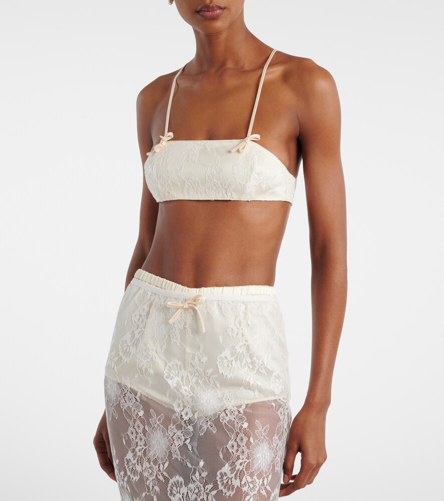 Aya Muse Eteri bow-detail lace bra top