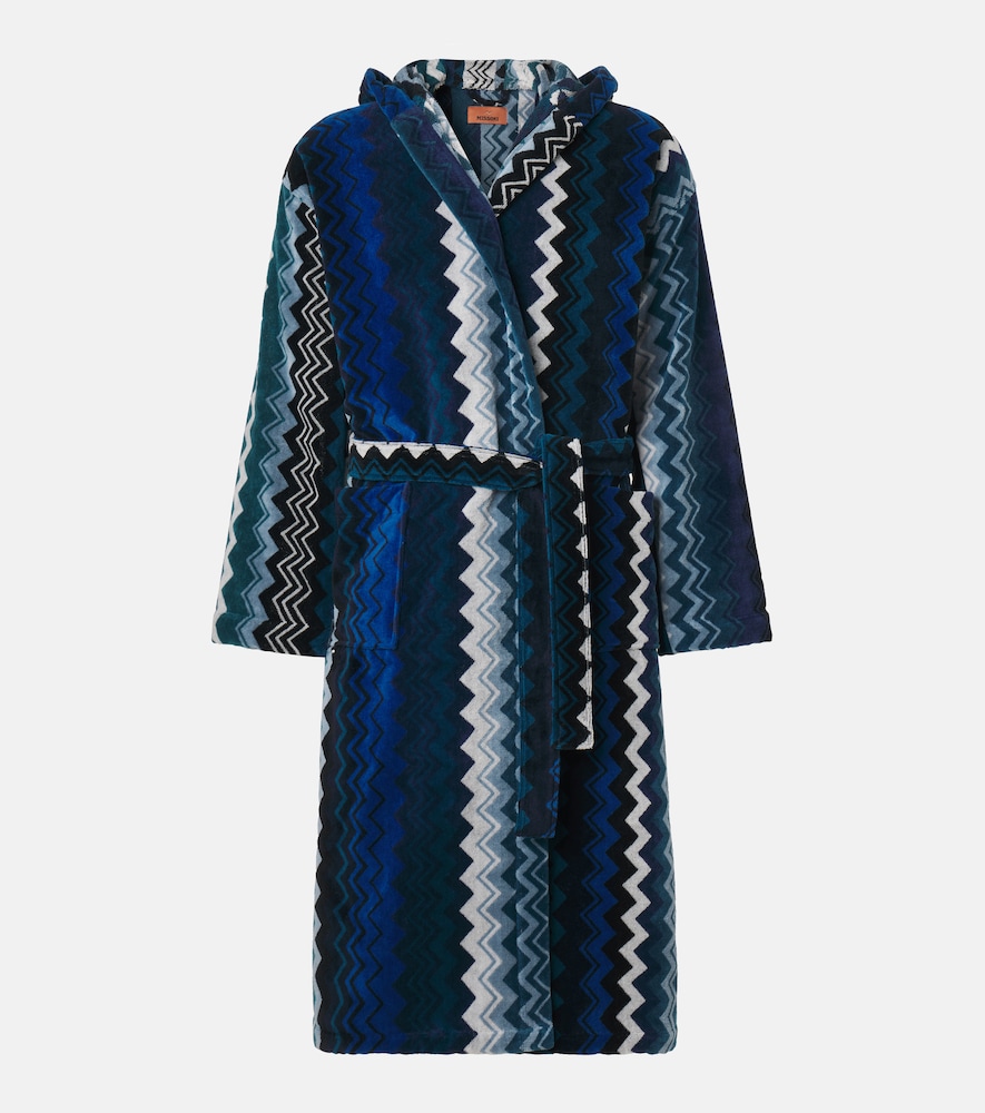 Missoni Unisex Blue Giacomo Zigzag Cotton Bathrobe - Mytheresa