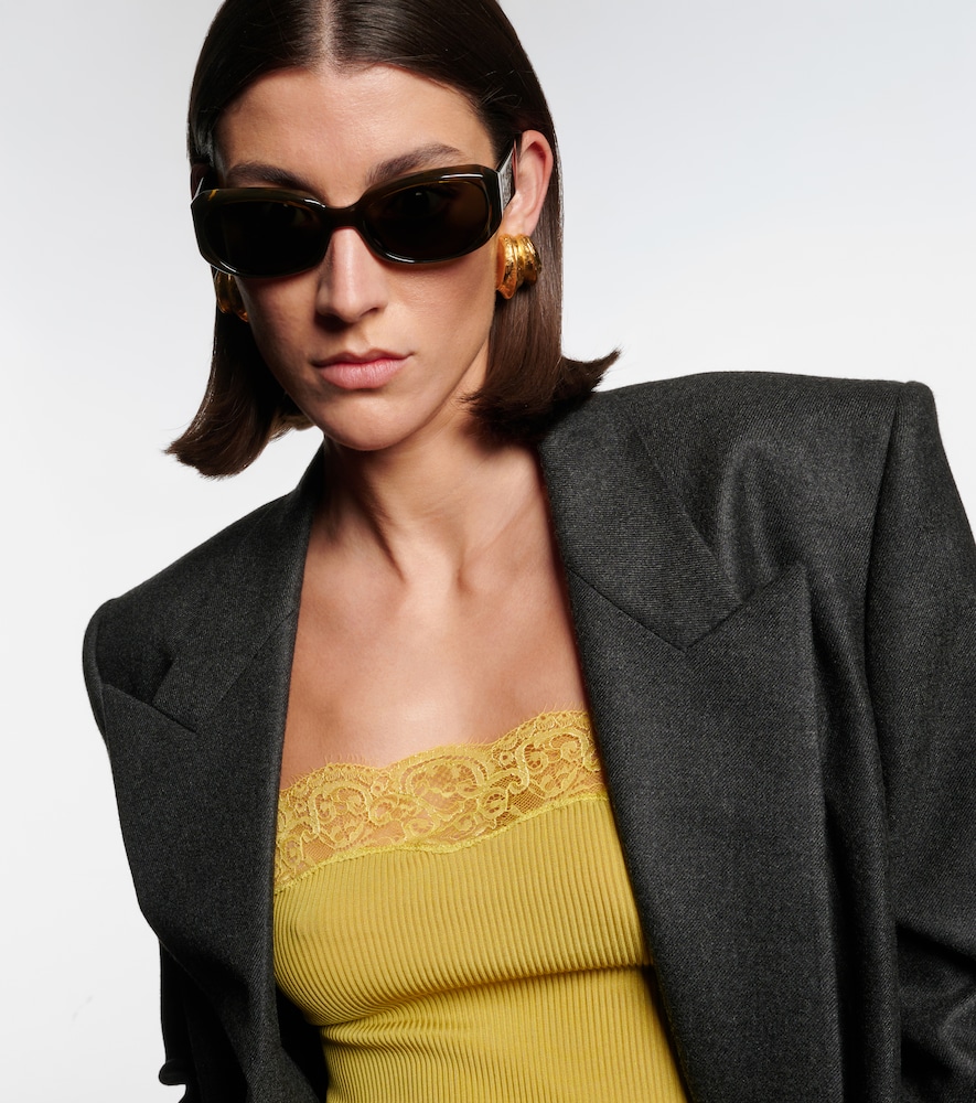  Saint Laurent Saint Laurent Lunettes De Soleil Rectangulaires Sl Logo 
