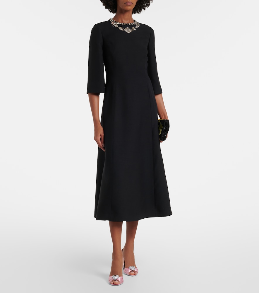  Valentino Valentino Midikleid Aus Crepe Couture Mit Kristallen 