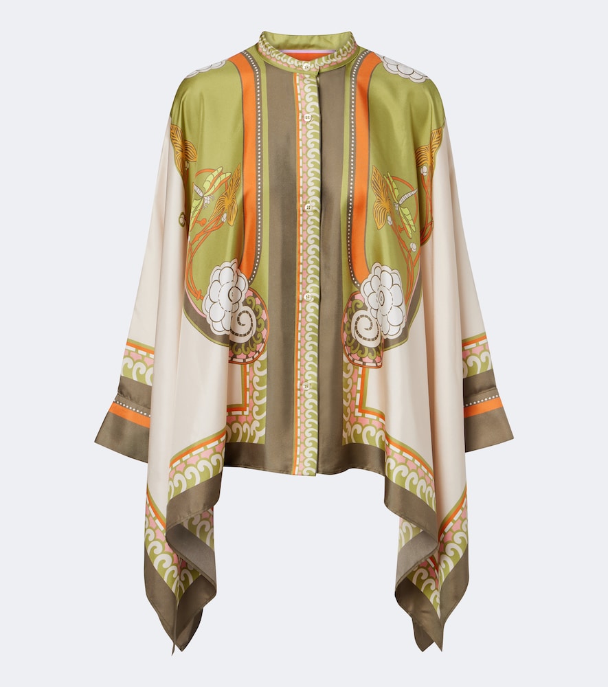 La Doublej Foulard Printed Silk Twill Shirt In Multi