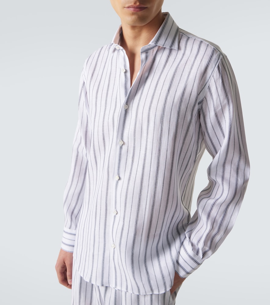  Fedeli Fedeli Camisa De Lino A Rayas 