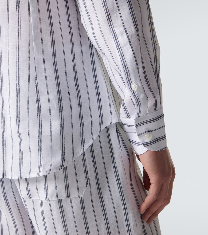  Fedeli Fedeli Camisa De Lino A Rayas 