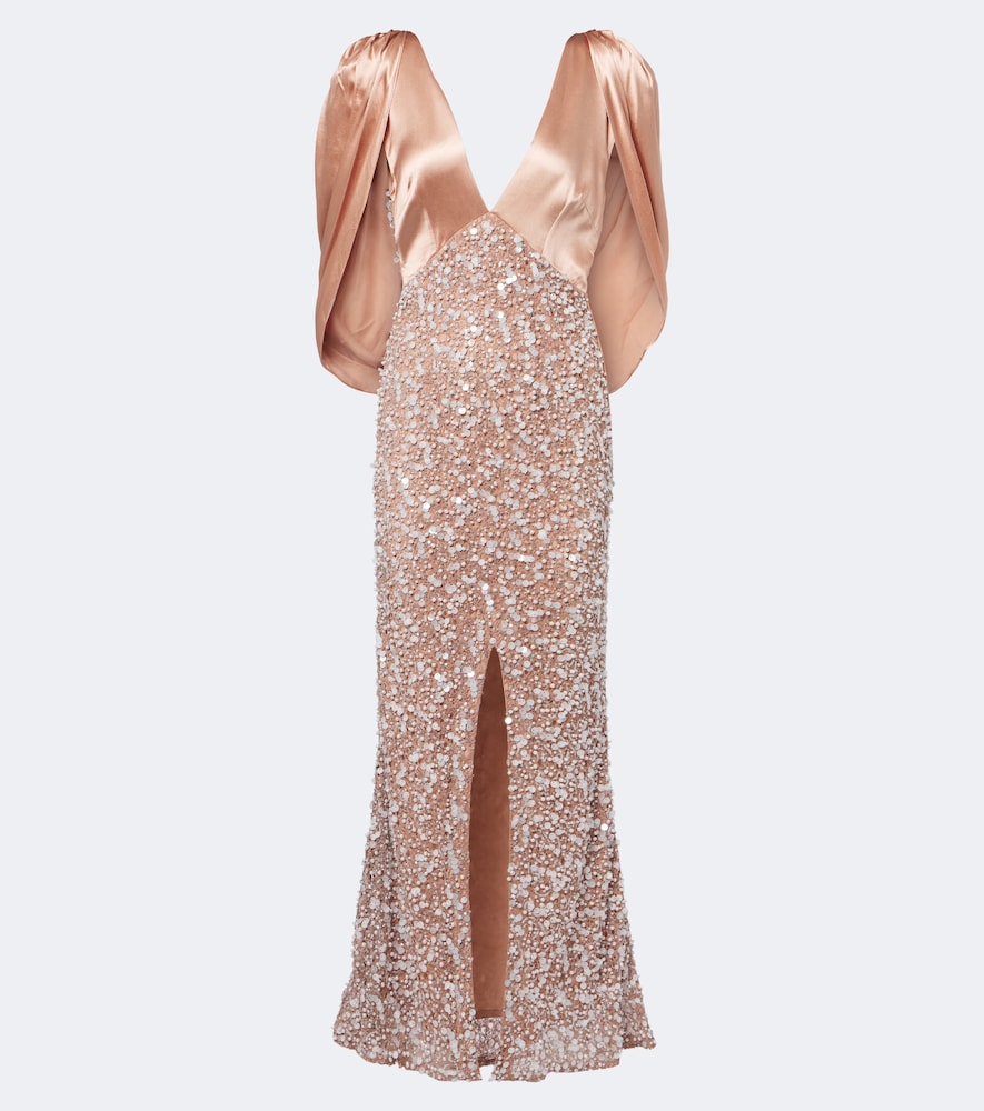 Là Fuori Robe Genevieve aus Satin mit Pailletten