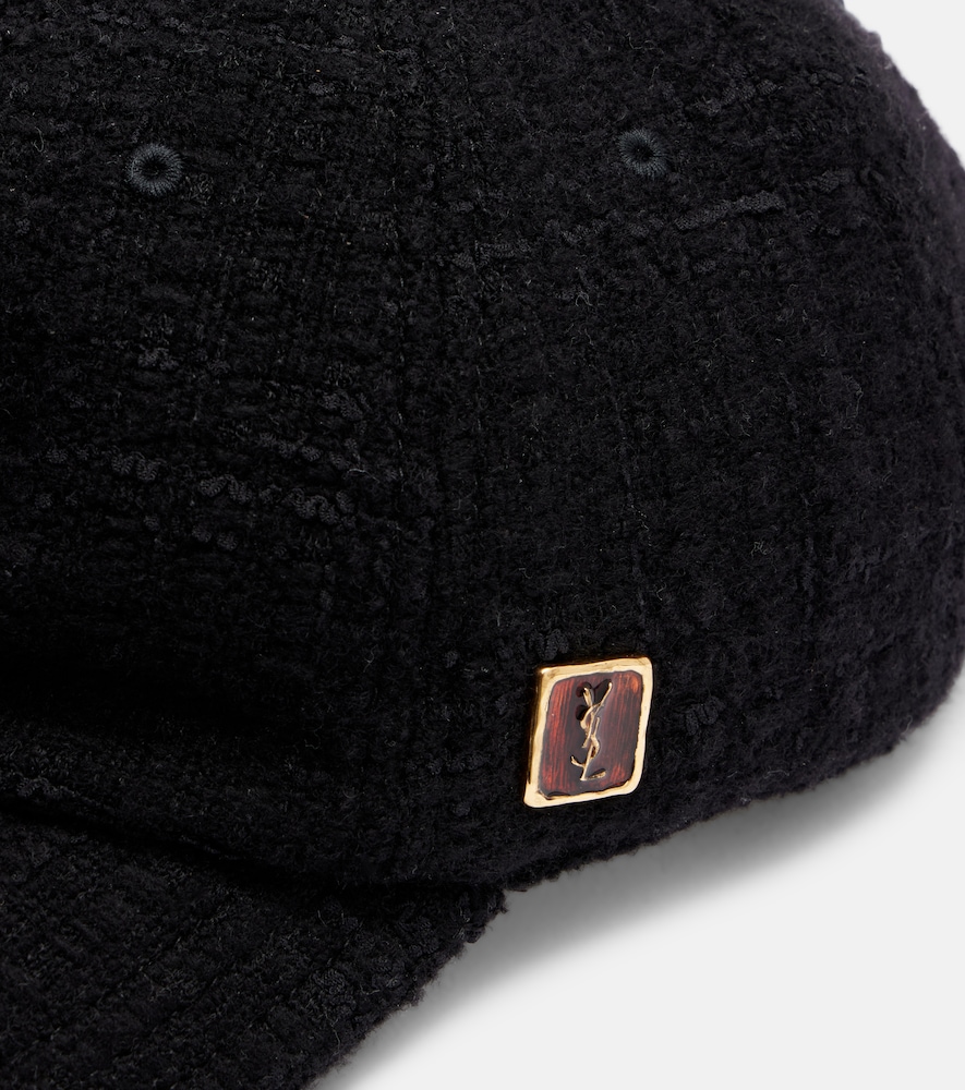  Saint Laurent Saint Laurent Wool Tweed Baseball Cap 
