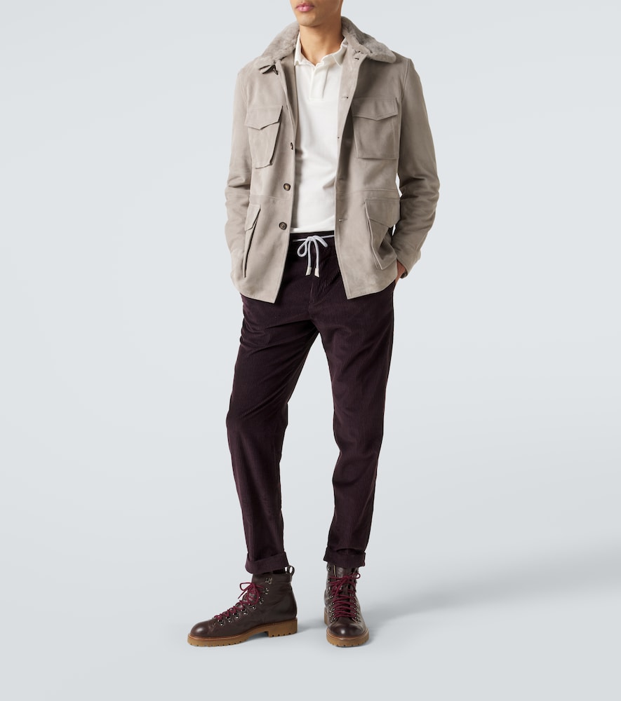 Eleventy Shearling-trimmed suede field jacket | Thumbnail 2 Eleventy Shearling-trimmed suede field jacket | Thumbnail 2