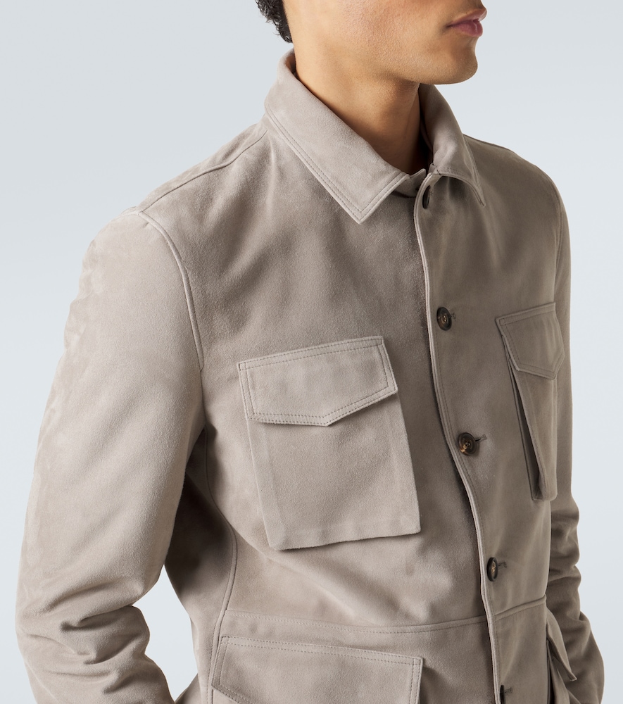 Eleventy Shearling-trimmed suede field jacket | Thumbnail 7 Eleventy Shearling-trimmed suede field jacket | Thumbnail 7