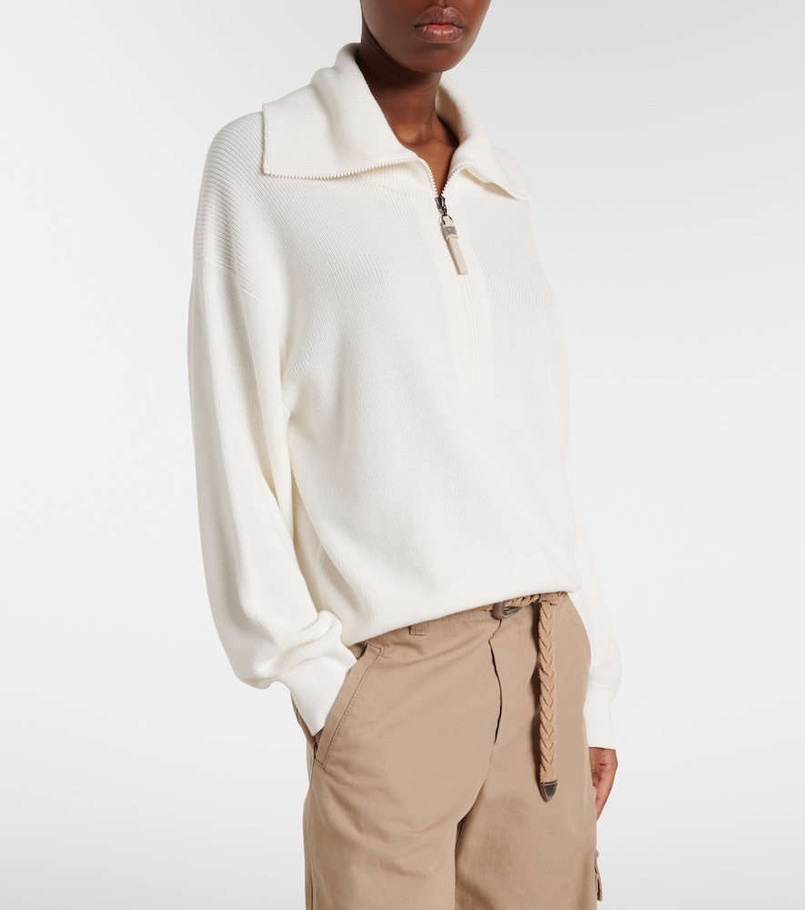  Brunello Cucinelli Brunello Cucinelli Jersey Oversized De Algodón Con Cuentas Monili 