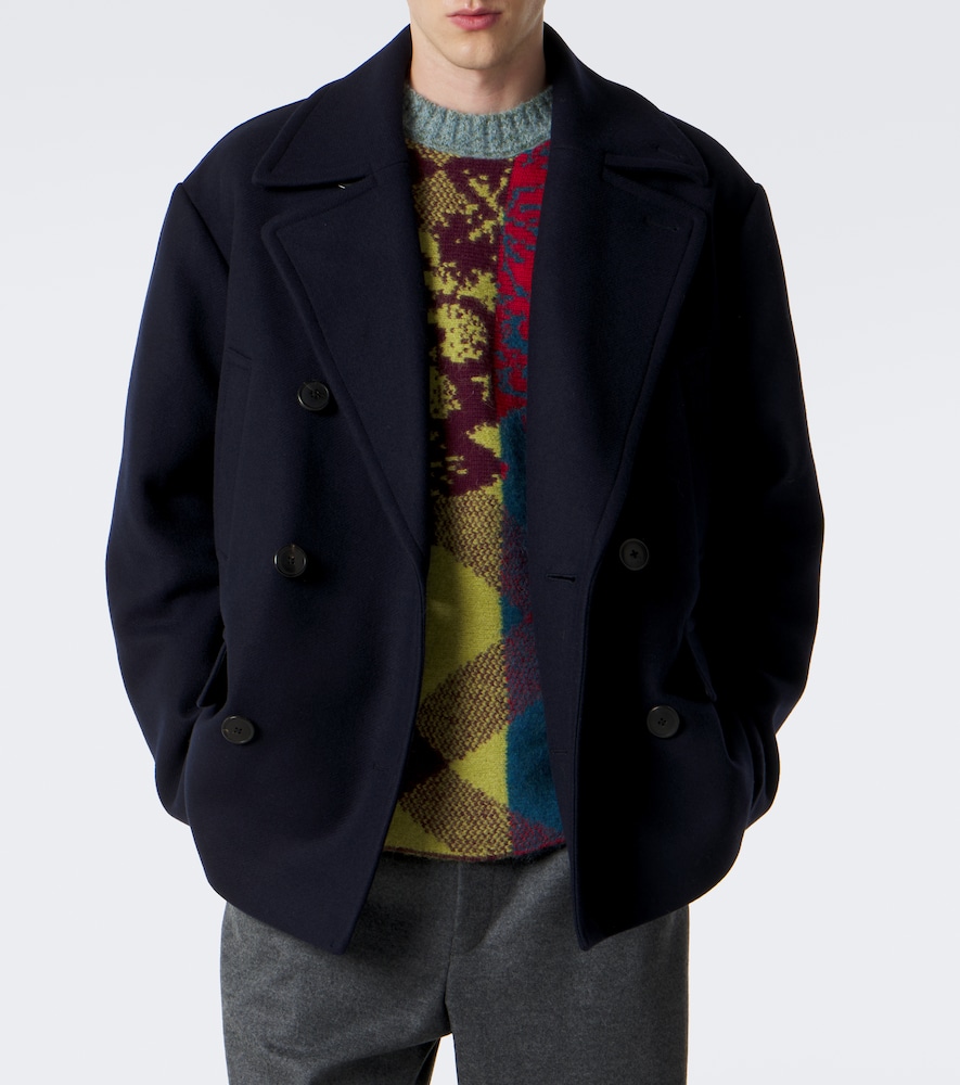 Double-Breasted Wool-Blend Jacket
