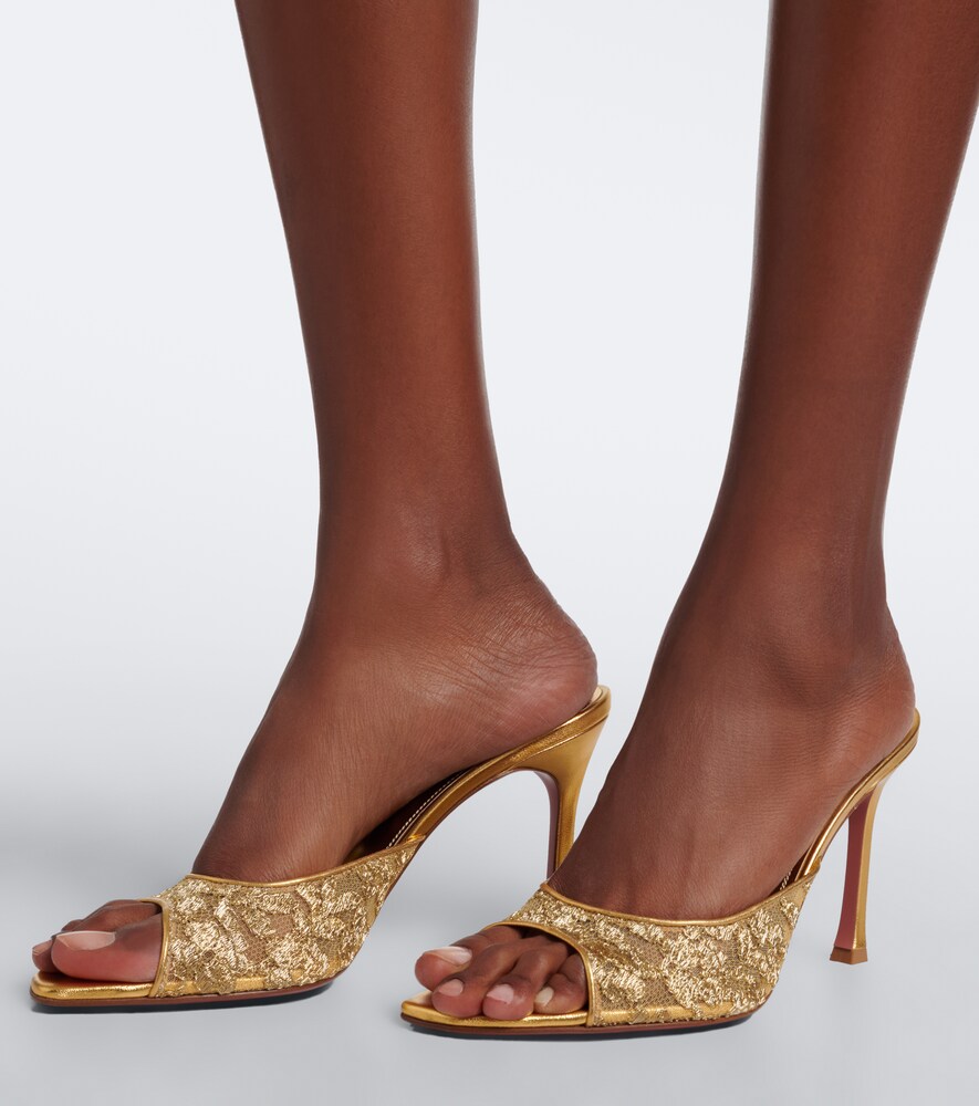 Alexa Lamé Lace Mules