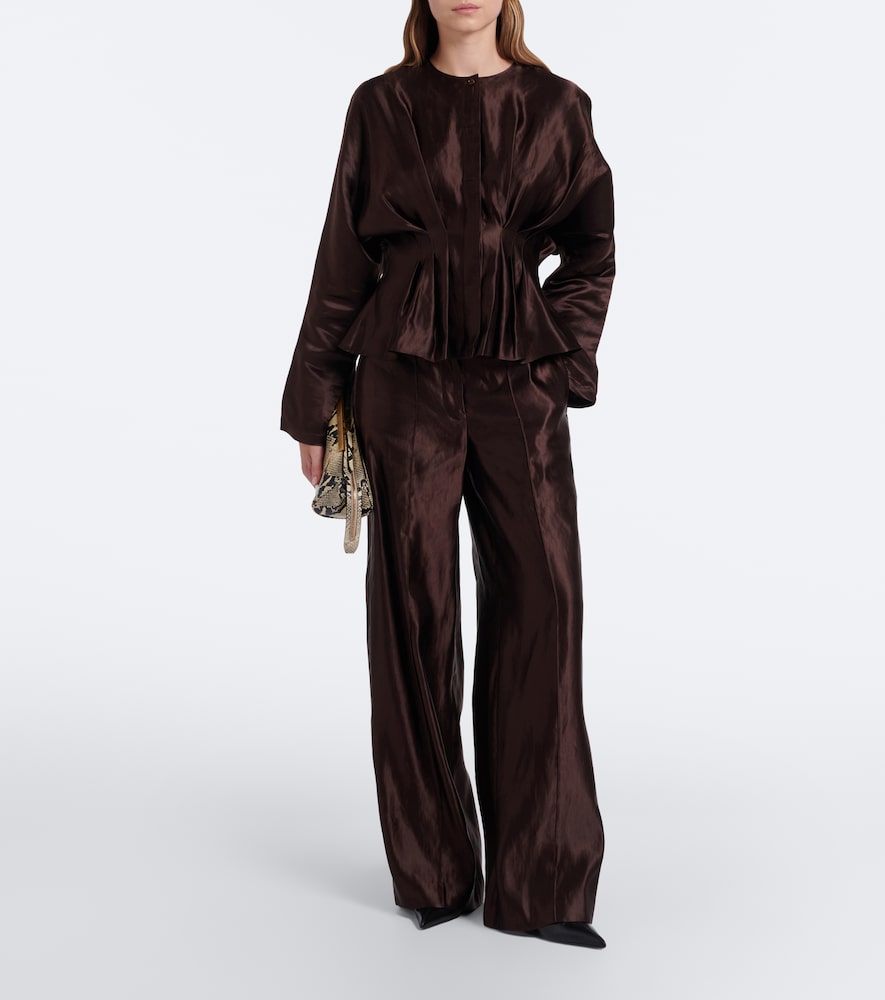 Erin Pleated Linen And Blouse