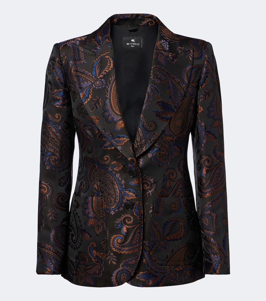 Etro Paisley Jacquard Blazer In Black