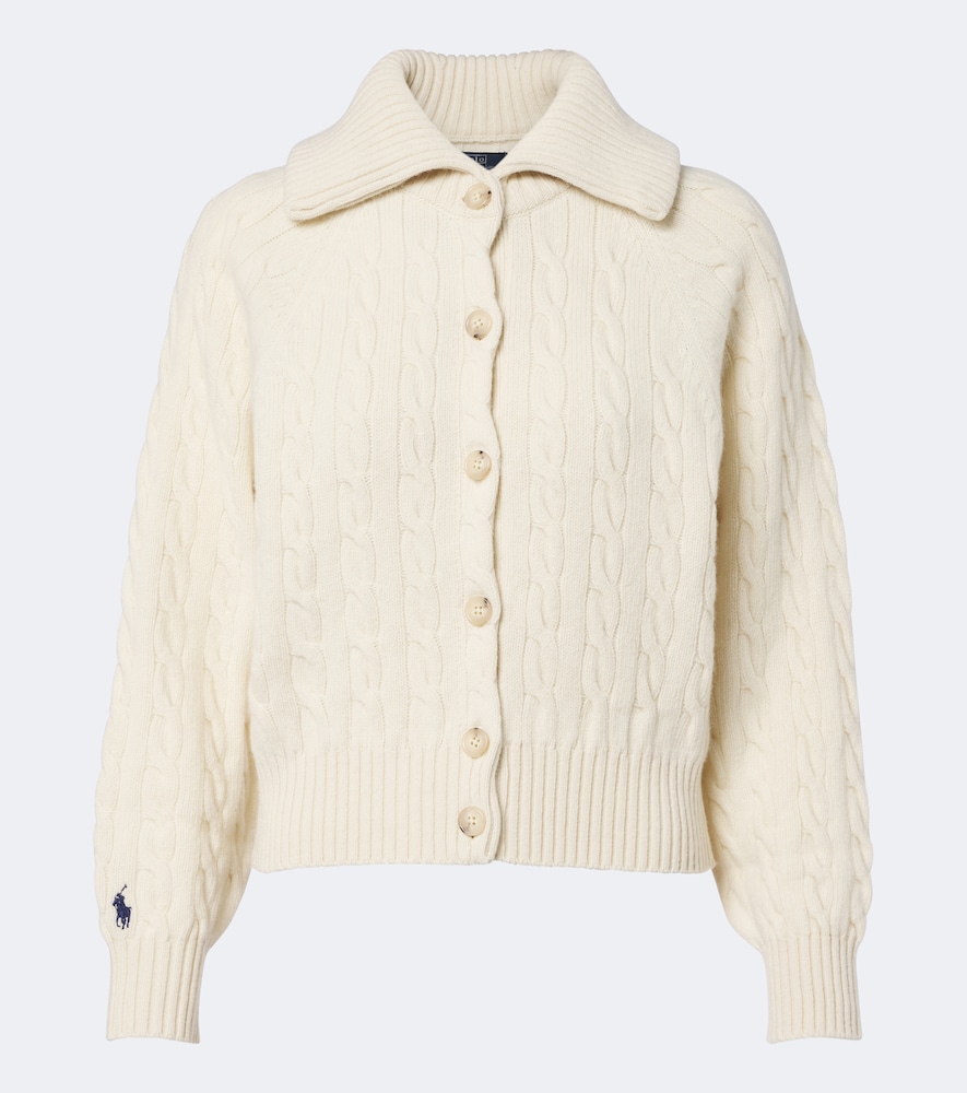 Cardigan in lana e cashmere a trecce