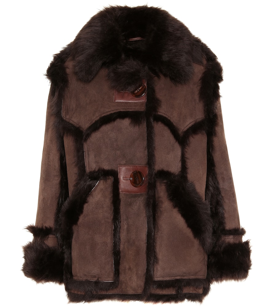Click to view more detailed imagery on our partner's website Acne Studios Lavinia Oversized Shearling Jacket In Brown