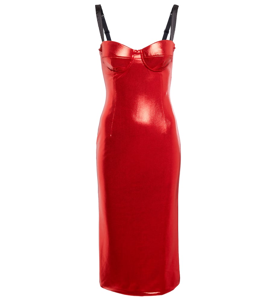 Dolce & Gabbana Laminated bustier midi dress