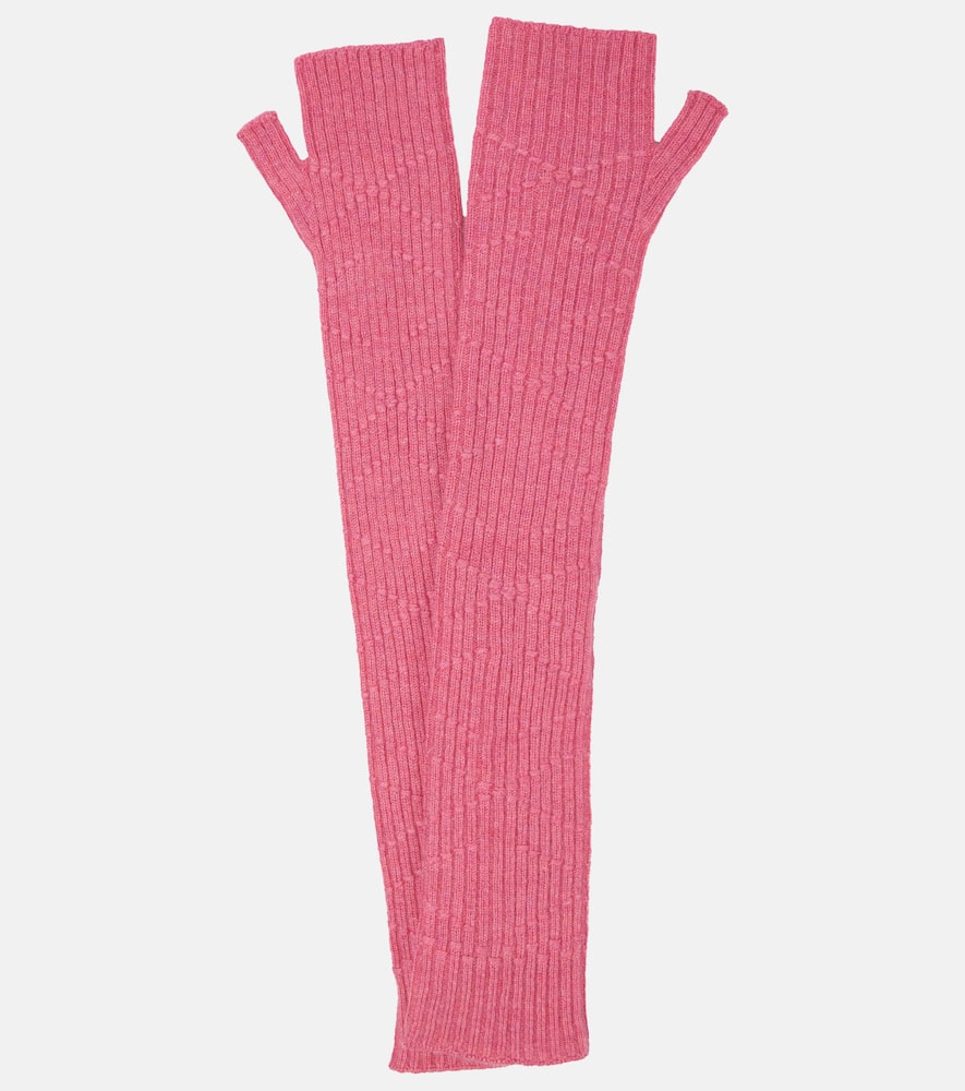 Fingerless cashmere gloves