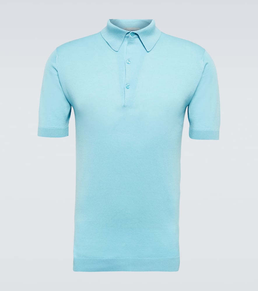 John Smedley Jersey Polo In Blue Sring