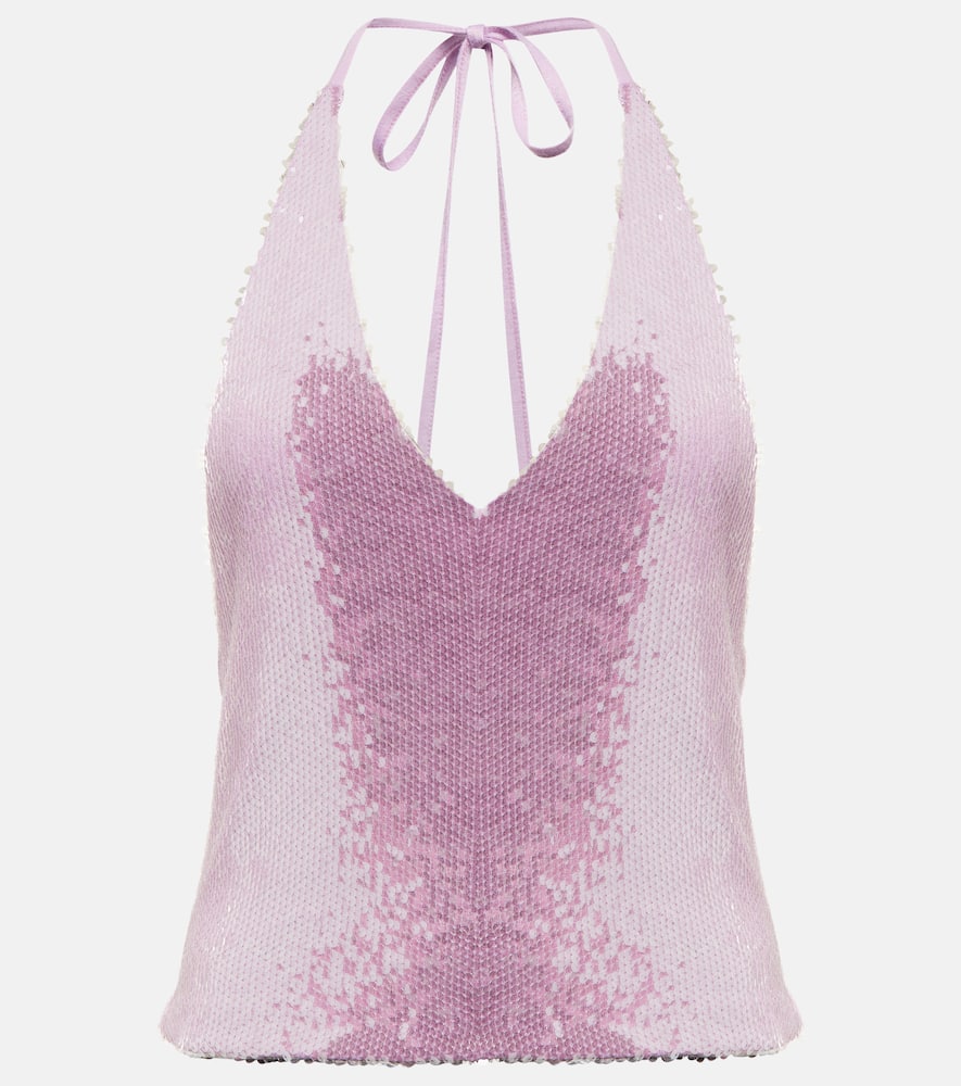 Rotate Sequined halterneck top