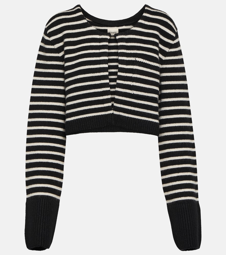 Khaite Calix Striped Cashmere-blend Cardigan In Multicoloured