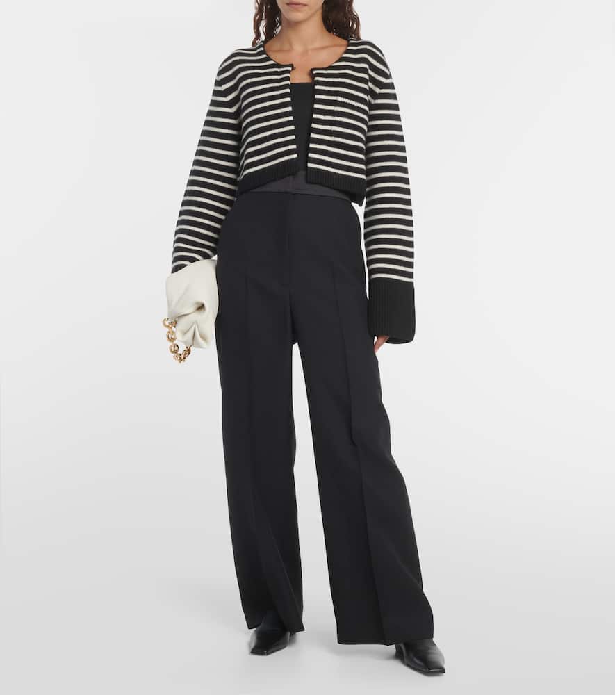 Khaite Calix Striped Cashmere-blend Cardigan In Multicoloured