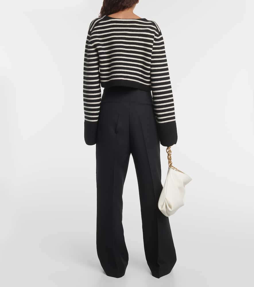 Khaite Calix Striped Cashmere-blend Cardigan In Multicoloured