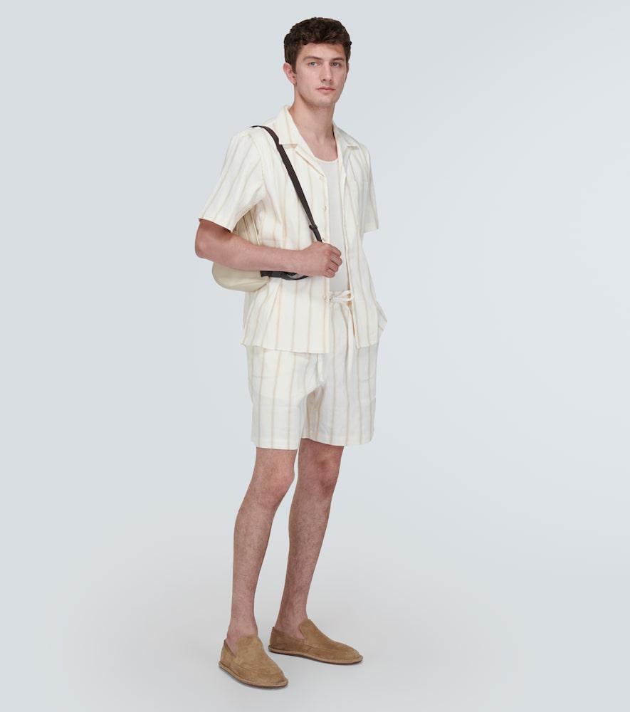 Commas Commas Striped Linen-blend Shorts 