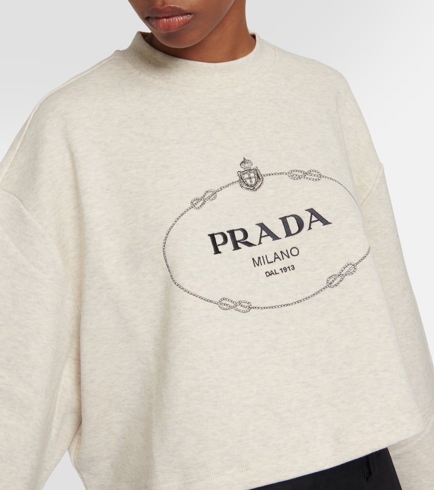 Prada Sweatshirt En Coton In Beige