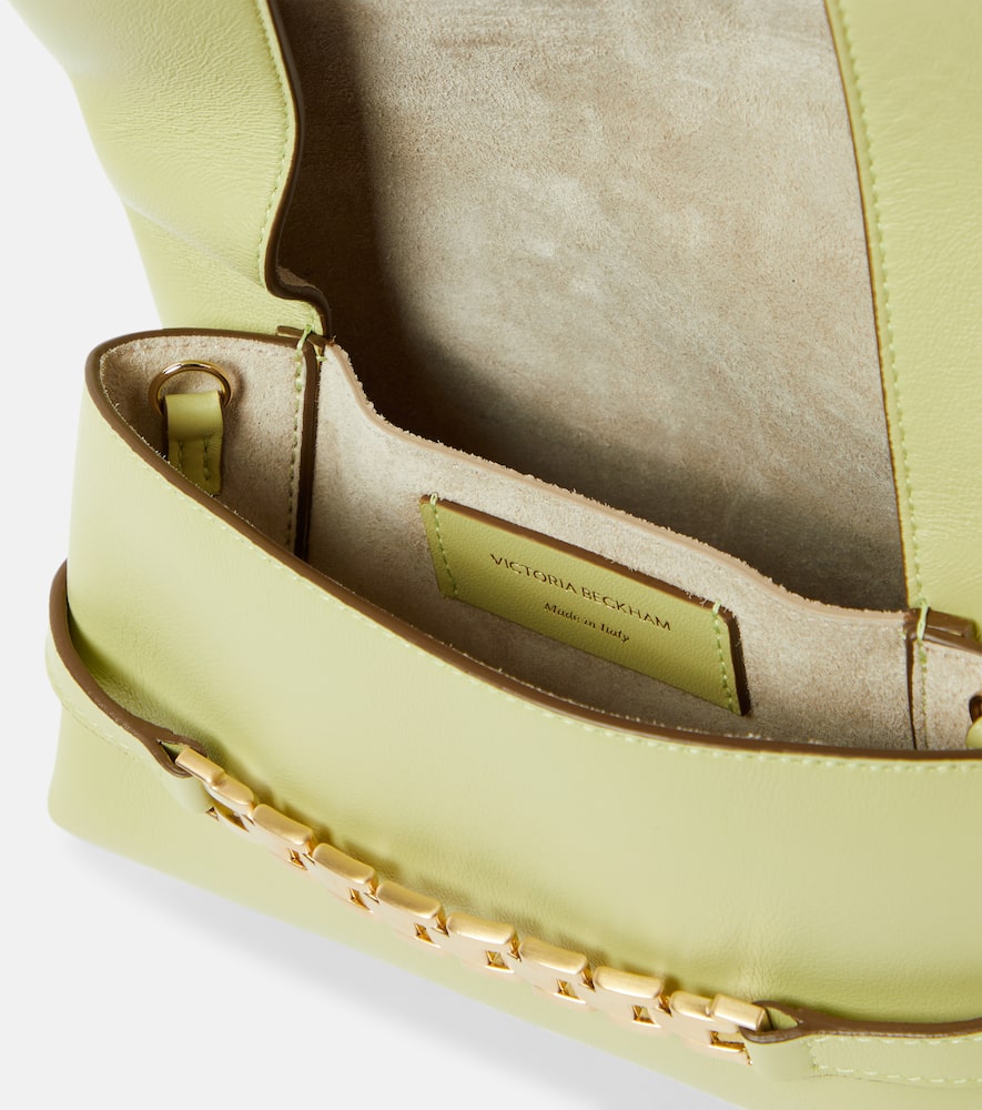 Victoria Beckham Chain Mini Leather Shoulder Bag In Avocado