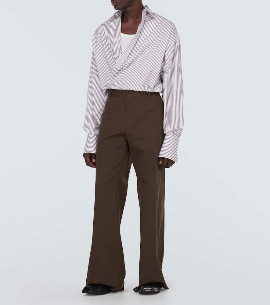 Dolce & Gabbana Camicia Oversize In Popeline A Righe In Rigato