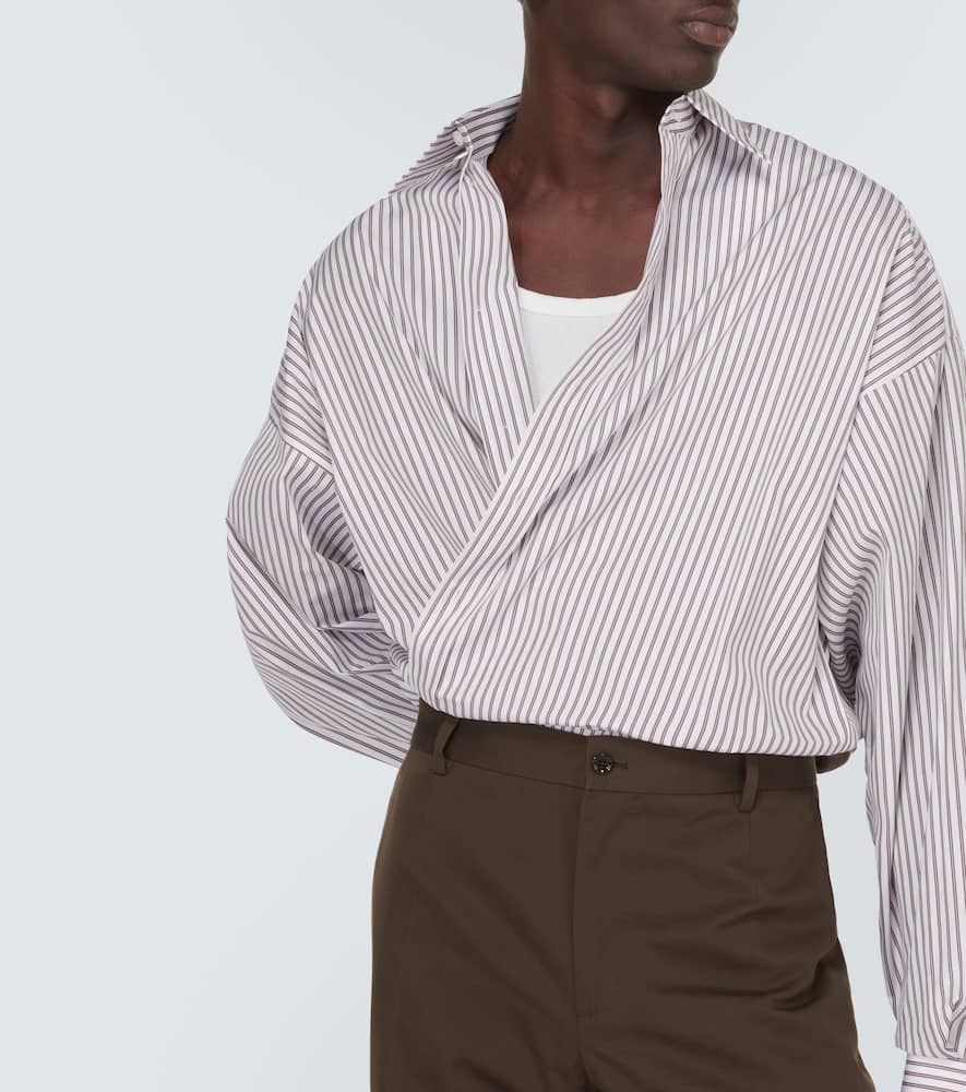 Dolce & Gabbana Camicia Oversize In Popeline A Righe In Rigato
