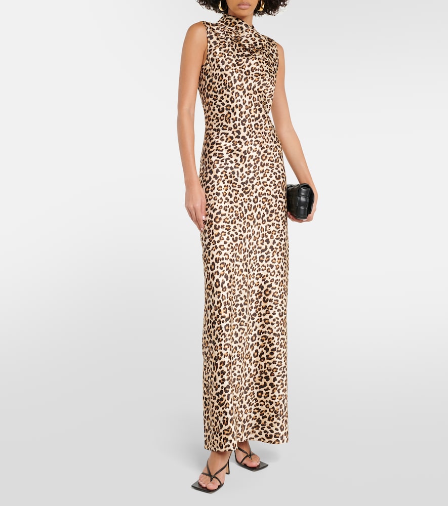  Veronica Beard Veronica Beard Kura Leopard-print Silk-blend Maxi Dress 