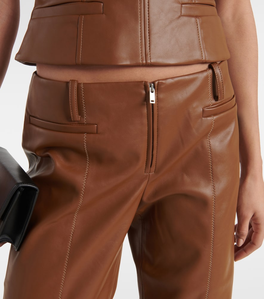 Shop Aya Muse Cida Low-rise Straight Pants In Camel