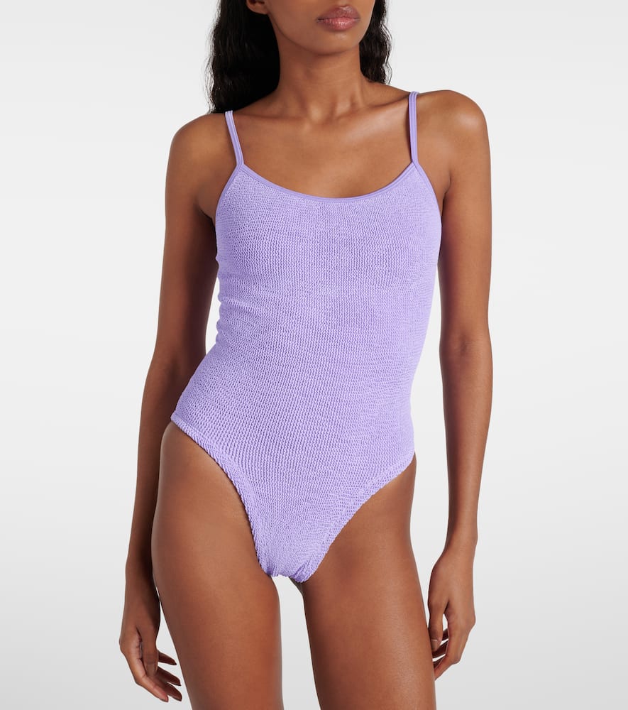 Shop Hunza G Pamela Swimsuit In Purple