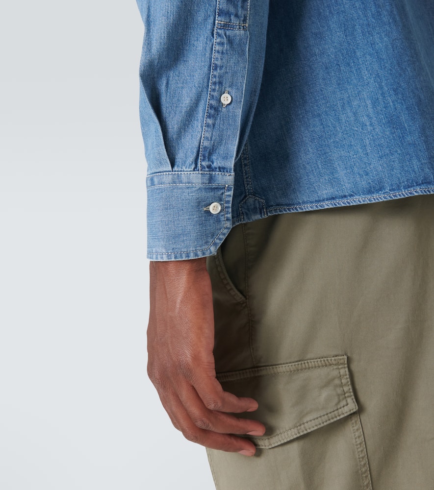 Brunello Cucinelli Button-up Denim Shirt In Med Wash Denim 