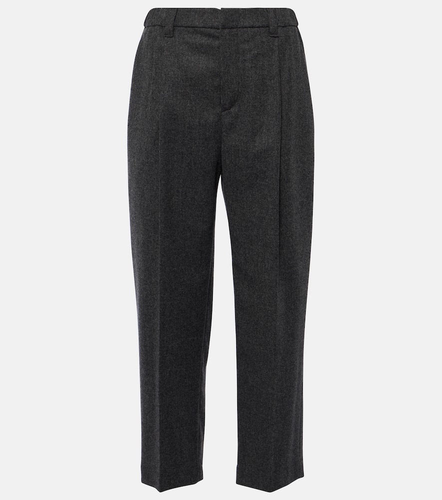 Shop Brunello Cucinelli Wool And Cashmere Straight Pants In Grey