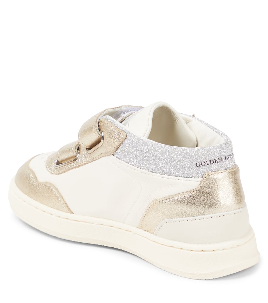 Golden Goose June Basket Glitter Leather Sneakers In White