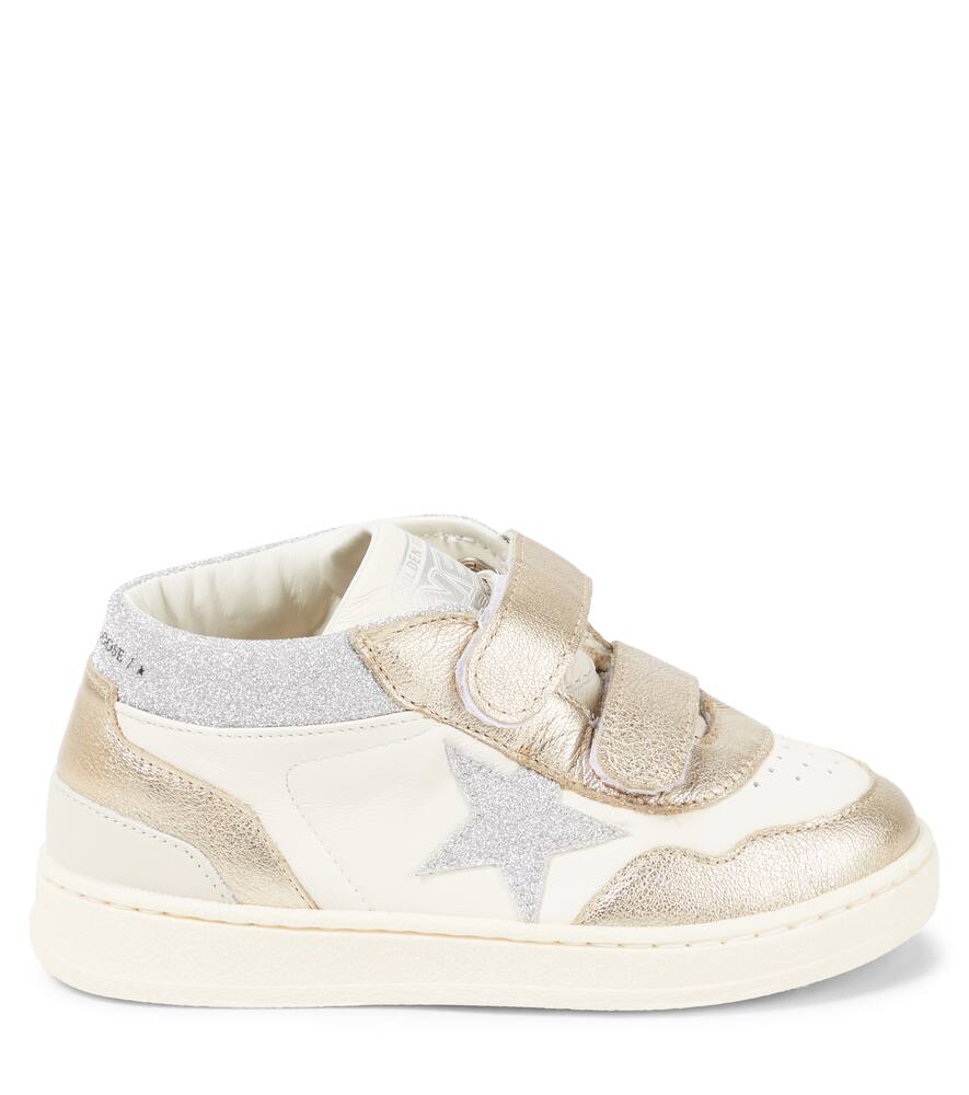 Golden Goose June Basket Glitter Leather Sneakers In White