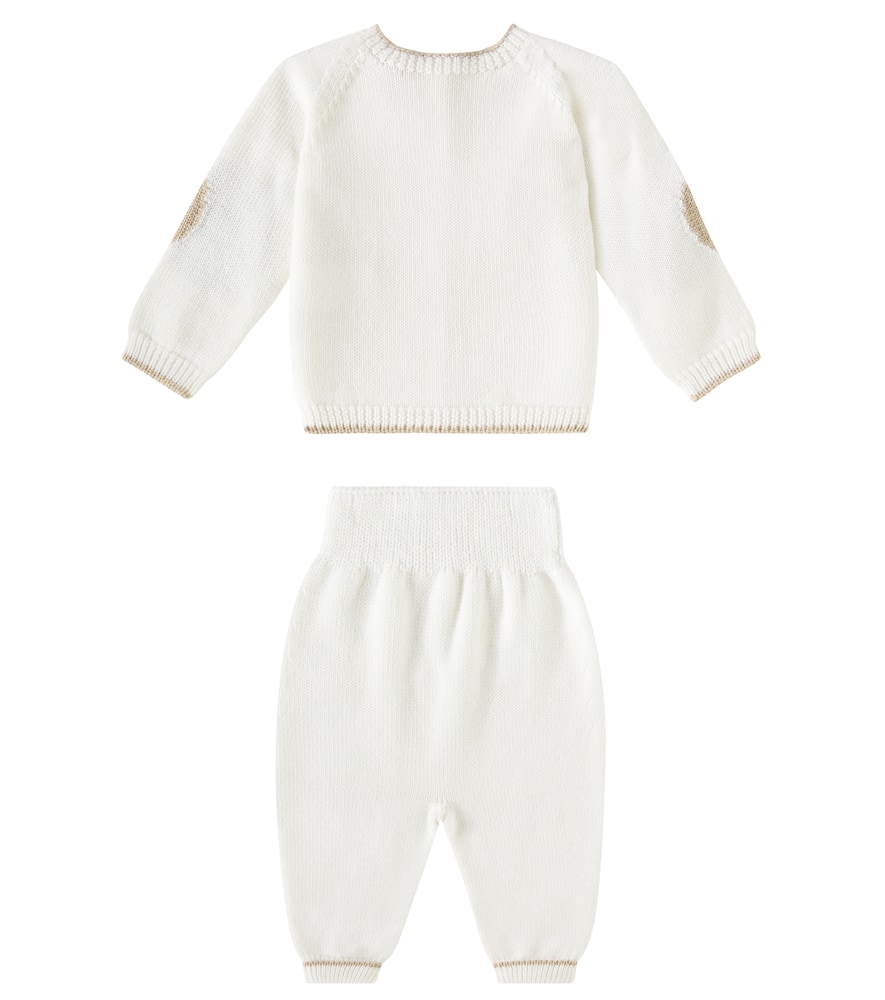 La Coqueta Baby Mirlo virgin wool sweater and pants set