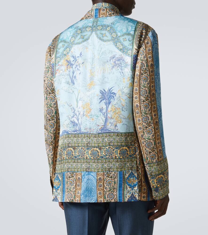 Etro Partially-lined Blazer With Three Patch Pockets In Multi