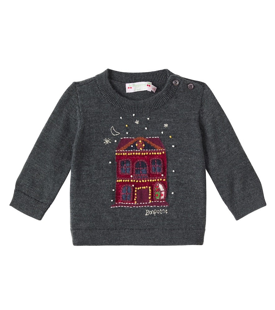 Bonpoint Baby Almire embroidered wool sweater