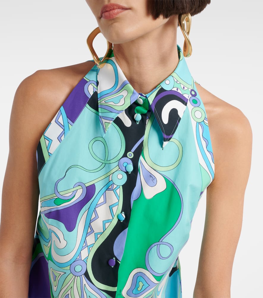Pucci Abstract Halterneck Sleeveless Shirt