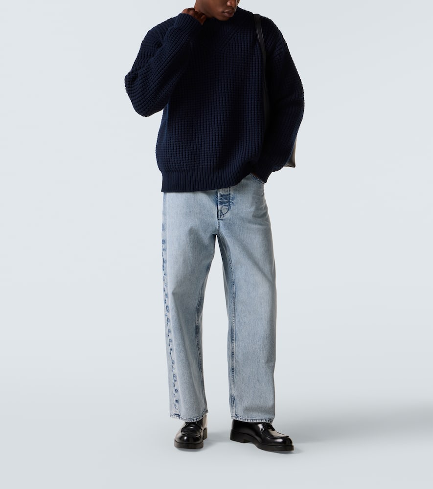 Jil Sander Relaxed Fit Wide Leg Denim Trousers In Blue