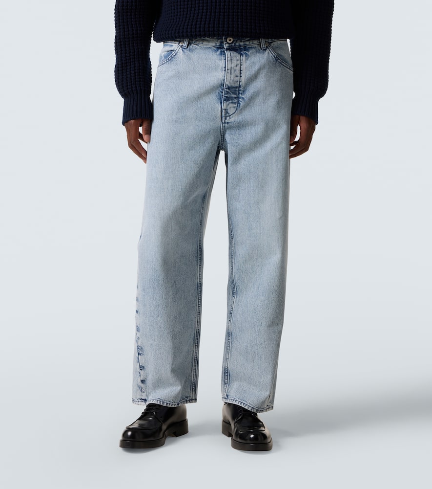 Jil Sander Relaxed Fit Wide Leg Denim Trousers In Blue